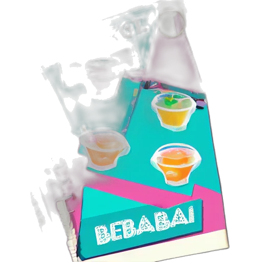 bottle, 3d render, vaporwave, concept art transparent PNG cut-out