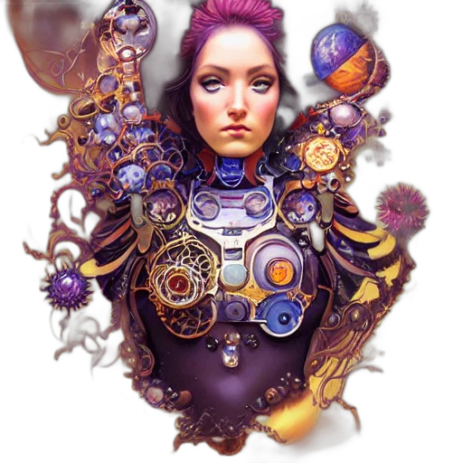 jewelry, robot, face, fantasy art transparent PNG cut-out