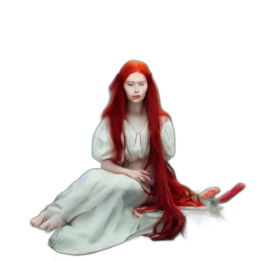 sword, staff, dress, hair transparent PNG cut-out