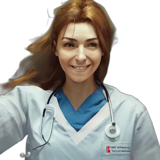 staff, face, hair, photorealistic transparent PNG cut-out