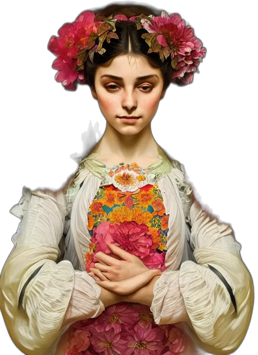 flower, jewelry, face, crown transparent PNG cut-out