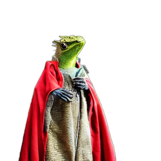 jacket, dragon, staff, creature transparent PNG cut-out