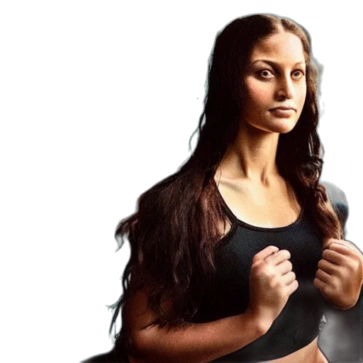 photorealistic, small, chin, mona transparent PNG cut-out