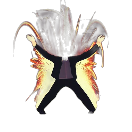 jacket, mask, hair, staff transparent PNG cut-out