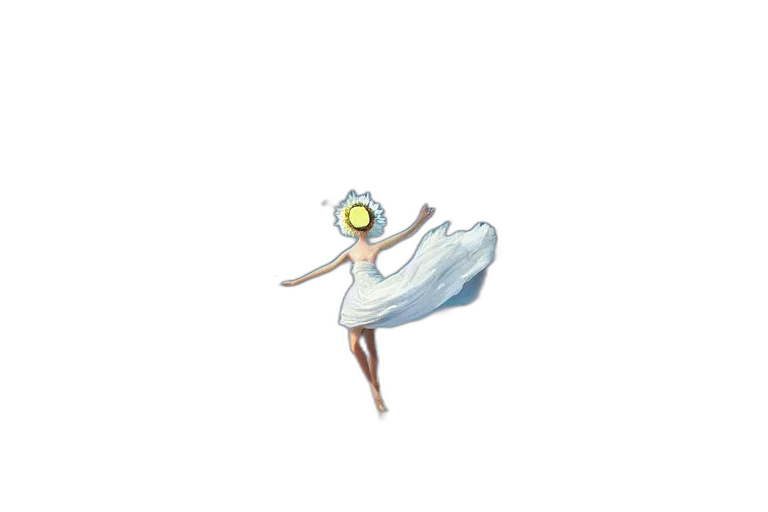 dress, flower, creature, staff transparent PNG cut-out