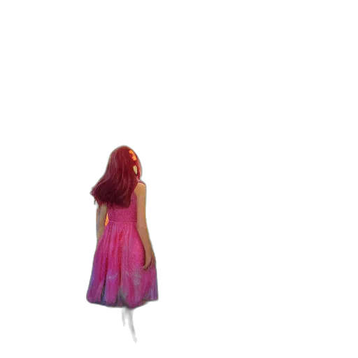dress, hair, umbrella, staff transparent PNG cut-out
