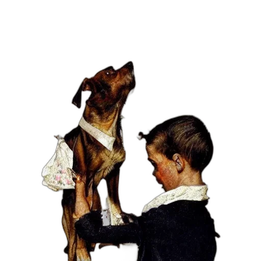 staff, animal, dress, oil painting transparent PNG cut-out