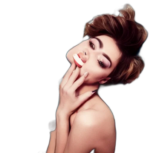 hair, jewelry, face, dress transparent PNG cut-out