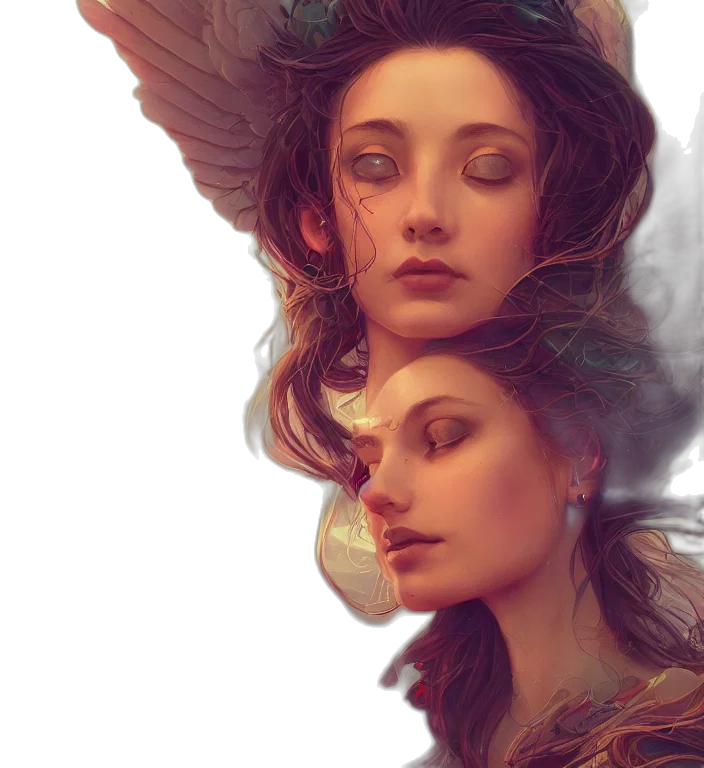 crown, face, fantasy art, photorealistic transparent PNG cut-out