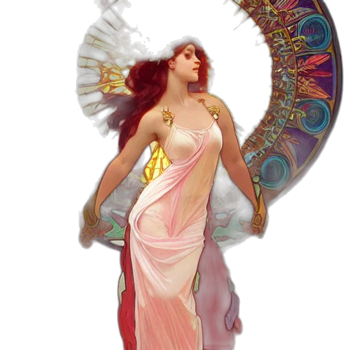 dress, jewelry, staff, fantasy art transparent PNG cut-out