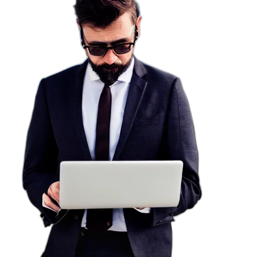 staff, jacket, man, wearing transparent PNG cut-out