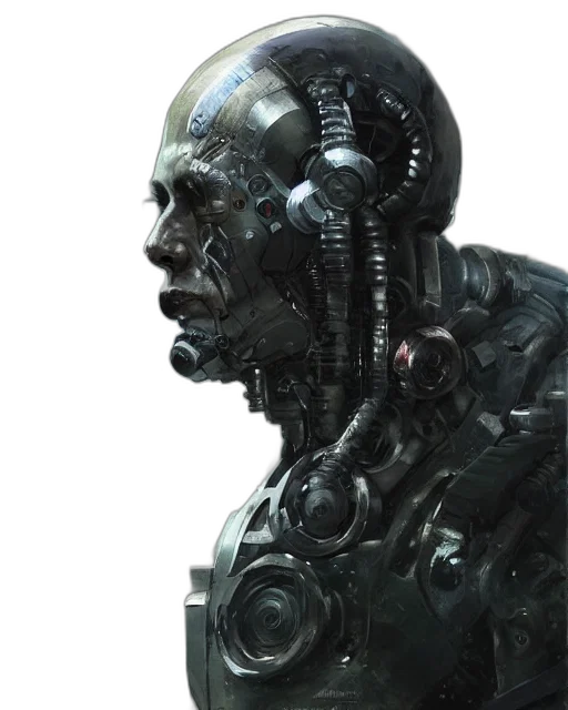 robot, face, mask, creature transparent PNG cut-out