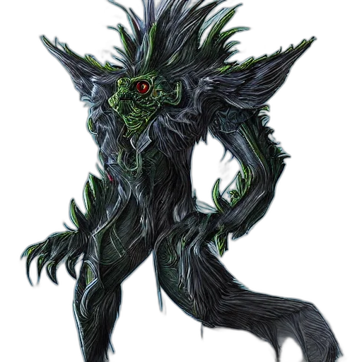 creature, dragon, mask, staff transparent PNG cut-out