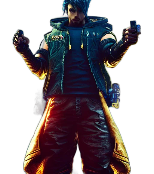 jacket, weapon, cyberpunk, concept art transparent PNG cut-out