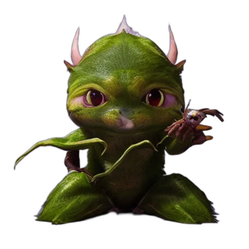 dragon, creature, staff, animal transparent PNG cut-out