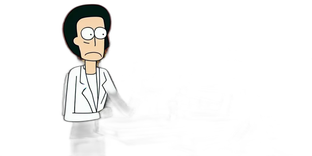 robot, jacket, staff, cartoon transparent PNG cut-out