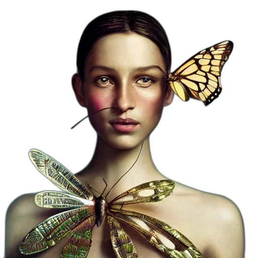 jewelry, face, creature, photorealistic transparent PNG cut-out