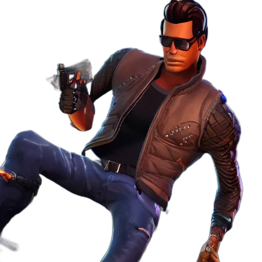 jacket, weapon, concept art, 3d render transparent PNG cut-out