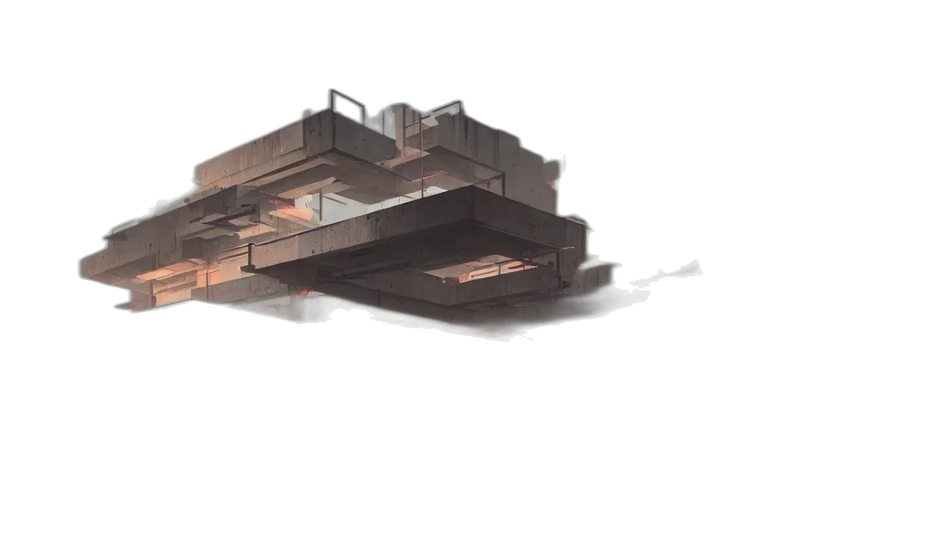 building, furniture, 3d render, concept art transparent PNG cut-out