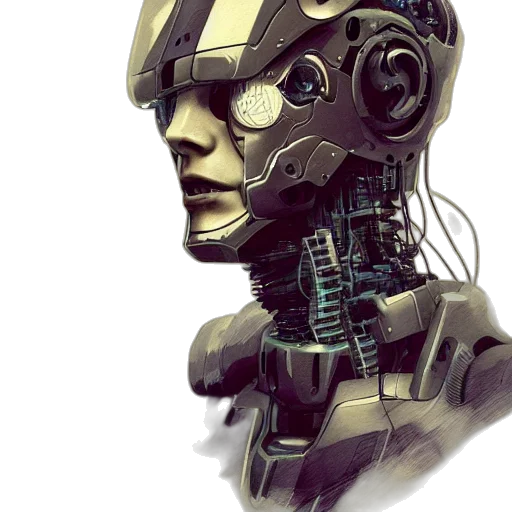 robot, face, mask, cyberpunk transparent PNG cut-out