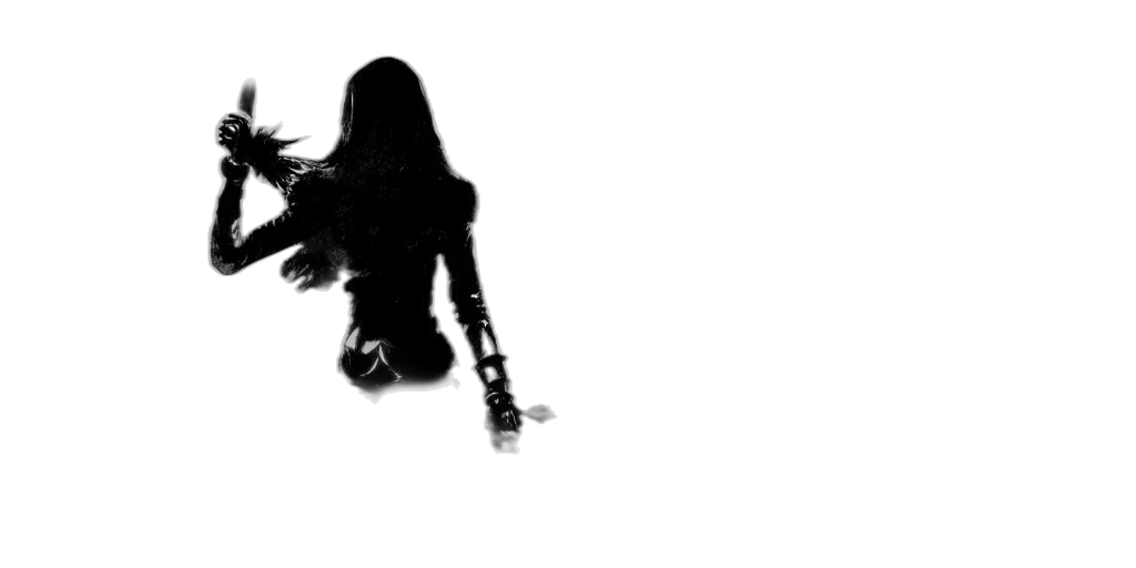 weapon, hair, sword, creature transparent PNG cut-out