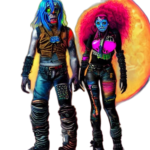 concept art, cyberpunk, comic book art, fantasy art transparent PNG cut-out