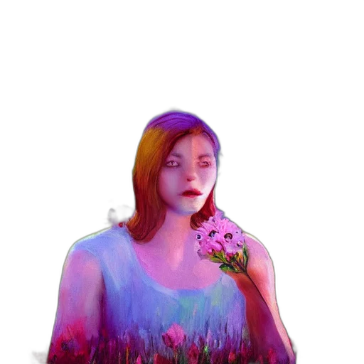 creature, dress, flower, face transparent PNG cut-out