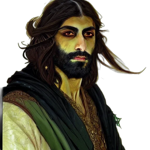 face, staff, fantasy art, photorealistic transparent PNG cut-out