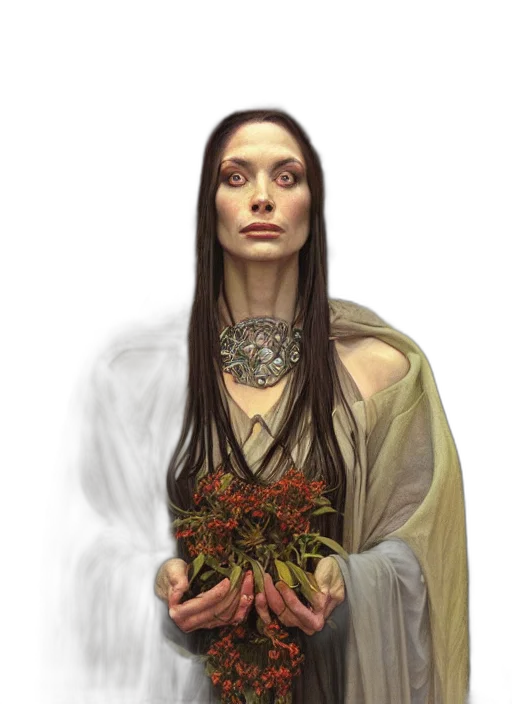 flower, jewelry, face, staff transparent PNG cut-out