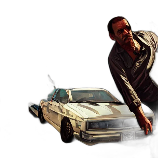 car, concept art, photorealistic, comic book art transparent PNG cut-out