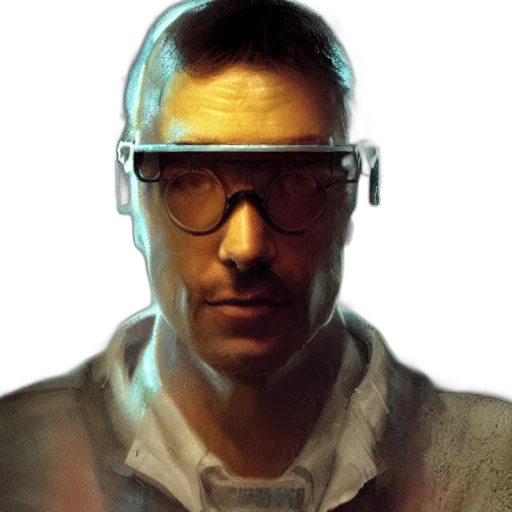 face, staff, robot, jacket transparent PNG cut-out