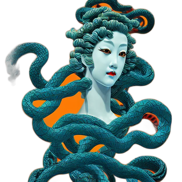 creature, mask, jewelry, staff transparent PNG cut-out