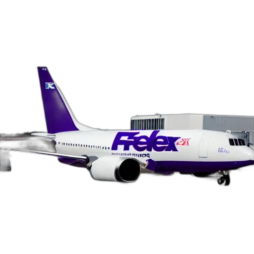 3d render, fedex, memphis, airplane transparent PNG cut-out