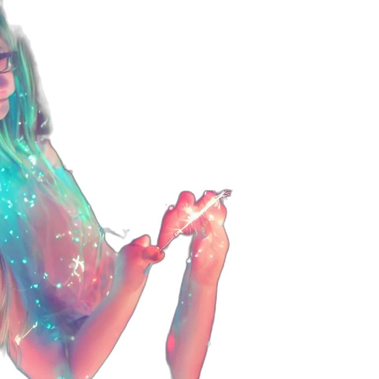 dress, creature, vaporwave, fantasy art transparent PNG cut-out