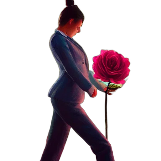 staff, flower, concept art, 3d render transparent PNG cut-out