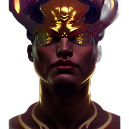 face, crown, mask, staff transparent PNG cut-out
