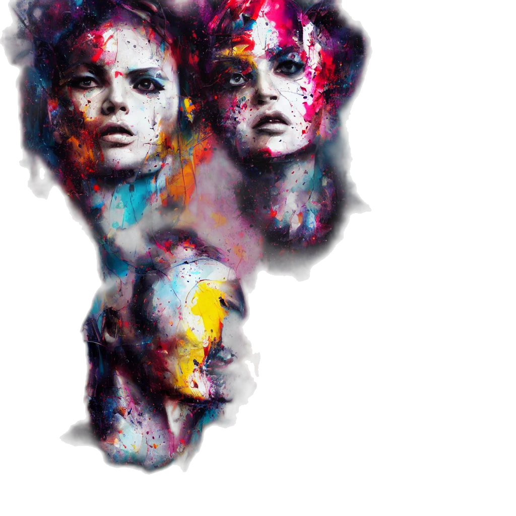 face, mask, hair, crown transparent PNG cut-out