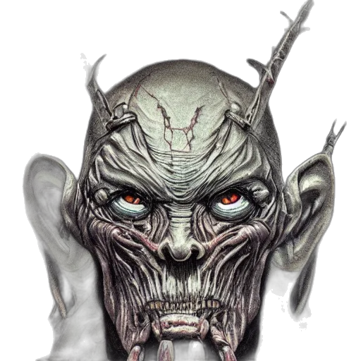 face, mask, staff, creature transparent PNG cut-out