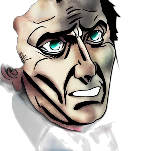 face, mask, staff, comic book art transparent PNG cut-out