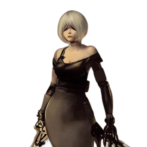 dress, staff, weapon, robot transparent PNG cut-out