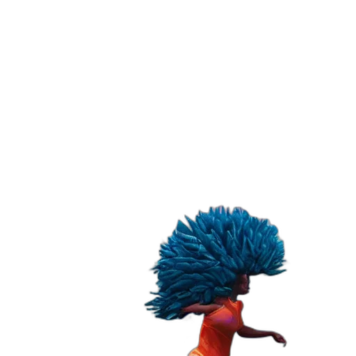 hair, dress, creature, staff transparent PNG cut-out