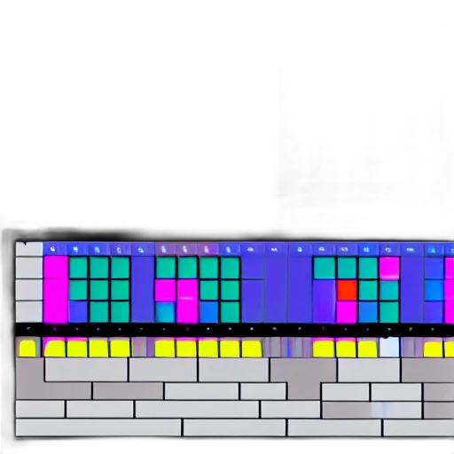 building, pixel art, vaporwave, cyberpunk transparent PNG cut-out