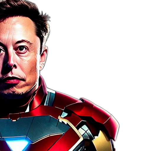 face, robot, comic book art, elon transparent PNG cut-out