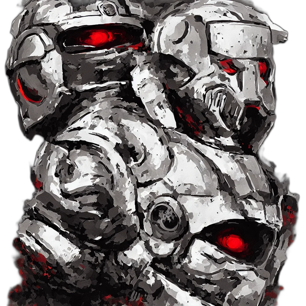 robot, mask, face, weapon transparent PNG cut-out