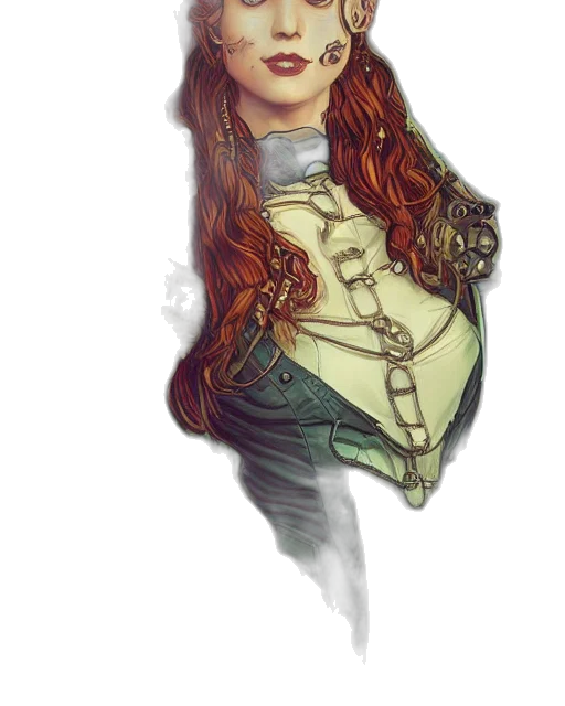 jacket, face, fantasy art, comic book art transparent PNG cut-out