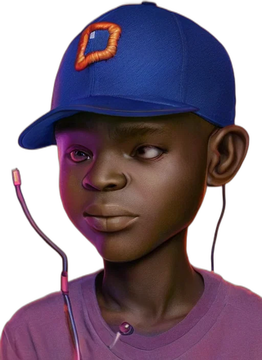 face, hat, staff, robot transparent PNG cut-out