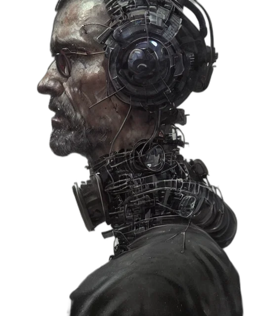 robot, face, mask, cyberpunk transparent PNG cut-out