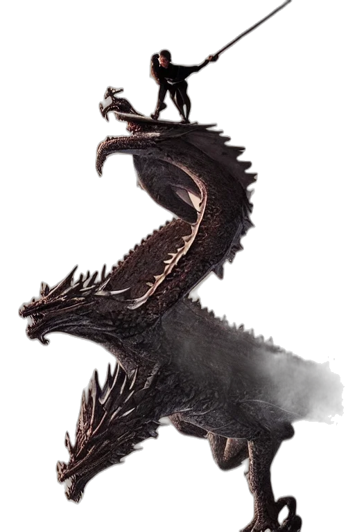 dragon, sword, animal, creature transparent PNG cut-out