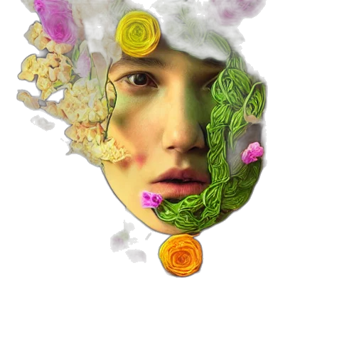 face, mask, jewelry, flower transparent PNG cut-out