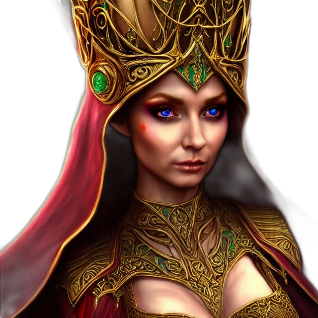 crown, jewelry, face, fantasy art transparent PNG cut-out